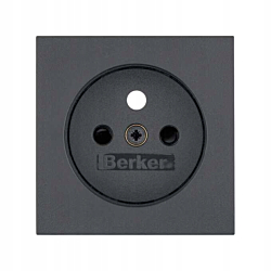 Plakietka gniazda elektrycznego pojedynczego czarny antracyt B.Kwadrat/B.3/B.7 Berker 3965...
