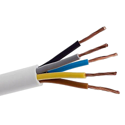 Przewód warsztatowy linka OWY 5x10mm2 300/500V biały - 1m