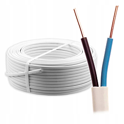 Przewód instalacyjny płaski YDYp 2x2,5mm2 450/750V biały - 1m