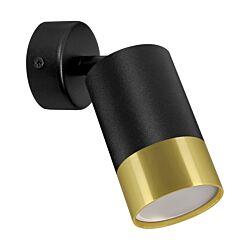 Oprawa lampa ścienno-sufitowa PUZON GU10 kinkiet reflektor 35W czarny/złoty STRUHM 04276