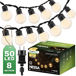 Girlanda ogrodowa z żarówkami 50x LED kulki 3000K IP44 8m NESSA Lumiled LUMOGR0895