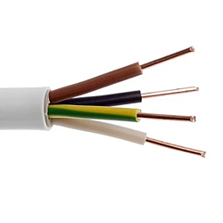 Przewód instalacyjny okrągły YDY 4x1,5mm2 450/750V biały - 1m