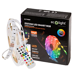 Taśma LED SMART RGB 7,2W IP20 5m z pilotem Eco Light EC79989