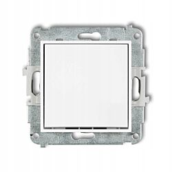 Włącznik zwierny pojedynczy przycisk biały mat Karlik MINI 25MWP-4.1