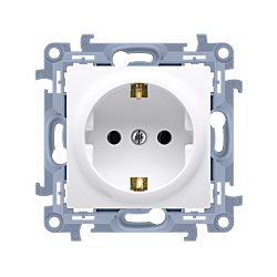 Gniazdo pojedyncze SCHUKO białe Simon10 Kontakt-Simon CGSZ1.01/11