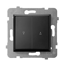 Włącznik żaluzjowy zwierny podwójny przycisk czarny metalik ARIA OSPEL ŁP-7U/m/33