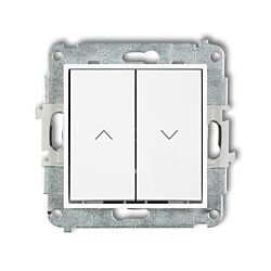 Włącznik żaluzjowy zwierny podwójny przycisk biały Karlik MINI MWP-8