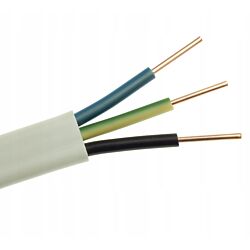 Przewód instalacyjny okrągły YDY 4x1mm2 450/750V biały - 1m