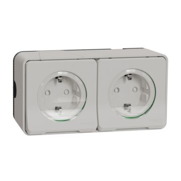 Gniazdo podwójne, Gniazdo hermetyczne, Gniazdo SCHUKO Schneider Electric MUR39035