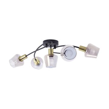 Oprawa ścienno-sufitowa AYRA 5G BLACK/GOLD 5xE14 40W lampa kinkiet czarny/złoty STRUHM 04961