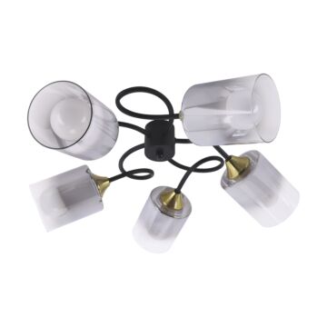 Oprawa lampa sufitowa PAKSA 5G BLACK/GOLD 5xE27 40W czarna/złota STRUHM 04974