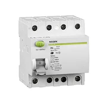 Wyłącznik różnicowoprądowy RCCB Typ AC 4P 25A 100mA 6kA Ex9L-N NOARK 108335