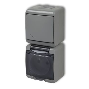 Włącznik schodowy, Włącznik hermetyczny, Gniazdo hermetyczne Karlik 10WGHP-3dp