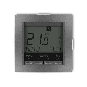 Regulator temperatury tygodniowy (podświetlenie białe) grafitowy Karlik DECO 11DRT-3.1
