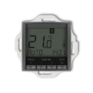 Regulator temperatury tygodniowy (podświetlenie białe) grafitowy Karlik MINI 11MRT-3.2