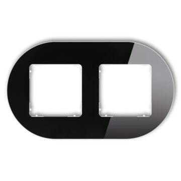 Ramka podwójna pion/poziom czarna (spód biały) efekt szkła Karlik ICON 12-0-IRSO-2