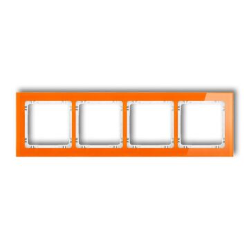 Ramka poczwórna pion/poziom pomarańczowa (spód biały) efekt szkła Karlik DECO 13-0-DRS-4