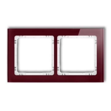 Ramka podwójna pion/poziom bordowa (spód biały) efekt szkła Karlik DECO 14-0-DRS-2