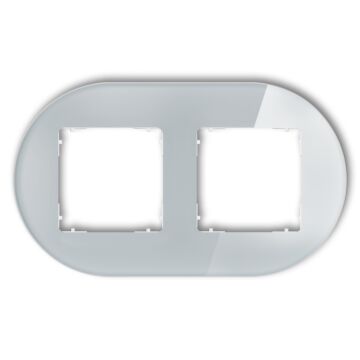 Ramka podwójna pion/poziom szara (spód biały) efekt szkła Karlik ICON 15-0-IRSO-2