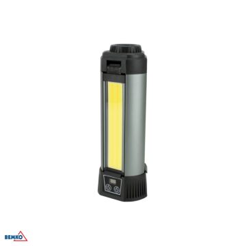 Latarka wielofunkcyjna LED 20W 2000lm 6000mAh ładowalna USB C czarno-szara Bemko C49-LTW09