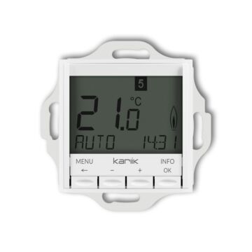 Regulator temperatury tygodniowy (podświetlenie białe) biały mat Karlik MINI 25MRT-3.1
