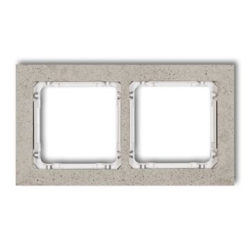 Ramka podwójna pion/poziom beton jasnoszary (spód biały) Karlik DECO 27-0-DRB-2