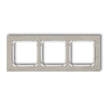 Ramka potrójna pion/poziom beton jasnoszary (spód biały) Karlik DECO 27-0-DRB-3