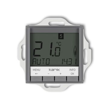 Regulator temperatury tygodniowy (podświetlenie białe) szary mat Karlik ICON 27IRT-3.1
