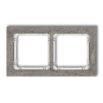 Ramka podwójna pion/poziom beton ciemnoszary (spód biały) Karlik DECO 28-0-DRB-2