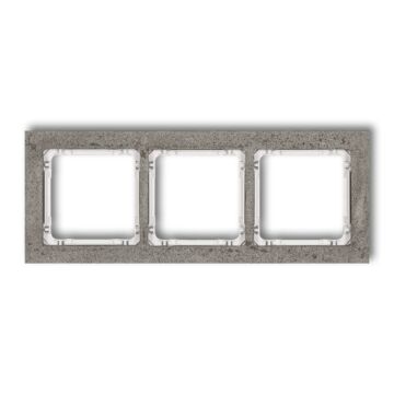 Ramka potrójna pion/poziom beton ciemnoszary (spód biały) Karlik DECO 28-0-DRB-3