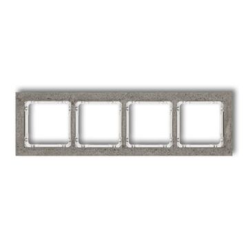 Ramka poczwórna pion/poziom beton ciemnoszary (spód biały) Karlik DECO 28-0-DRB-4