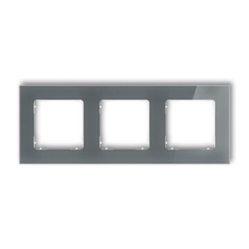 Ramka potrójna pion/poziom grafitowa (spód biały) efekt szkła Karlik ICON 28-0-IRSK-3
