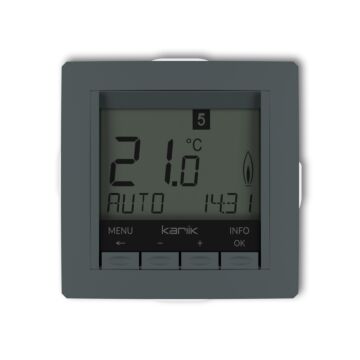 Regulator temperatury tygodniowy (podświetlenie białe) grafitowy mat Karlik DECO 28DRT-3.2