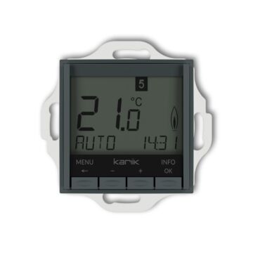 Regulator temperatury tygodniowy (podświetlenie białe) grafitowy mat Karlik ICON 28IRT-3.2