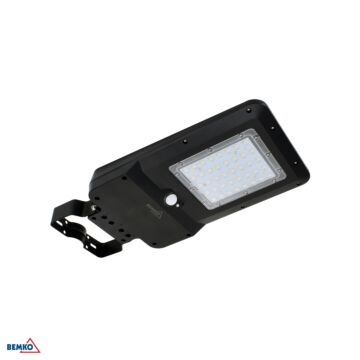 Oprawa uliczna solarna SOLGER LED lampa cz. ruchu 25W 4000K 3000lm czarna Bemko C83-SOG-025BL-4K-PIR