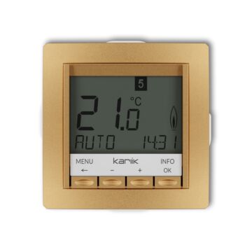 Regulator temperatury tygodniowy (podświetlenie białe) złoty Karlik DECO 29DRT-3.2