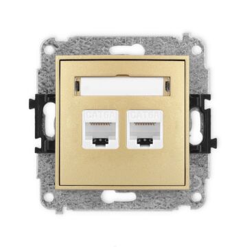 Gniazdo komputerowe podwójne 2xRJ45 kat. 6 złote Karlik MINI 29MGK-8