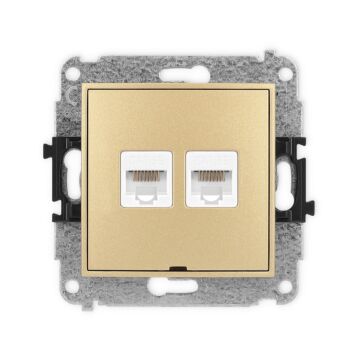 Gniazdo komputerowe podwójne 2xRJ45 kat. 5e złote Karlik MINI 29MGKBO-2