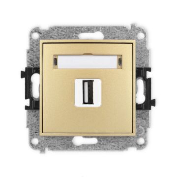 Gniazdo USB pojedyncze USB A złote Karlik MINI 29MGUSB-1
