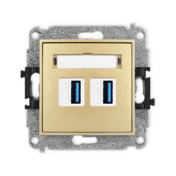 Gniazdo USB podwójne 2xUSB A złote Karlik MINI 29MGUSB-6