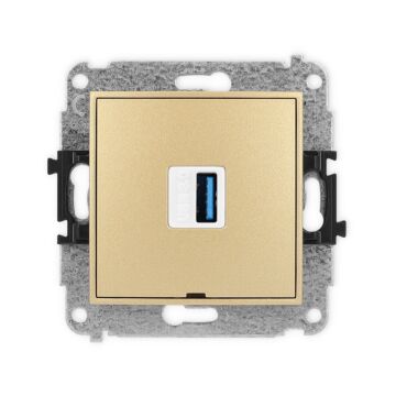 Gniazdo USB pojedyncze USB A złote Karlik MINI 29MGUSBBO-5