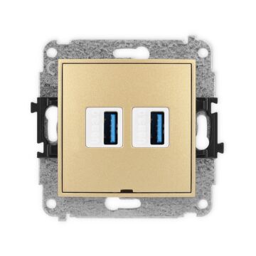 Gniazdo USB podwójne 2xUSB A złote Karlik MINI 29MGUSBBO-6