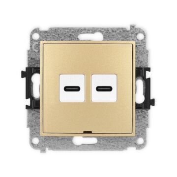 Gniazdo USB podwójne 2xUSB C złote Karlik MINI 29MGUSBBO-8