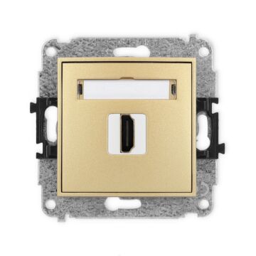 Gniazdo HDMI pojedyncze 2.0 4K złote Karlik MINI 29MHDMI-3