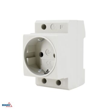 Gniazdo modułowe na szynę z uziemieniem 2P+Z Schuko 16A 250V TH35 Schelinger A17-GS16