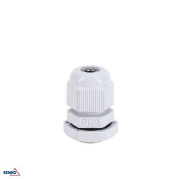 Dławik kablowy dławica z przeciwnakrętką 4-8mm IP68 szary PG-9 100szt. Bemko E45-DK-PG-9-S/1
