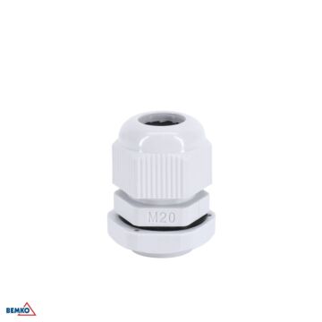 Dławik kablowy dławica metryczna z przeciwnakrętką 9-14mm IP68 szary M-20 20szt. Bemko E45-M-20-S/1