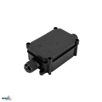 Puszka natynkowa hermetyczna z dławikami IP66 125x59x37 czarna Bemko E04-HP2-PG9-IP66