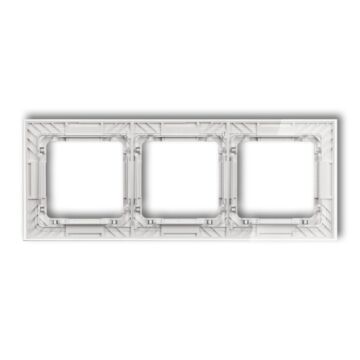 Ramka potrójna pion/poziom transparentna (spód biały) efekt szkła Karlik DECO 52-0-DRS-3