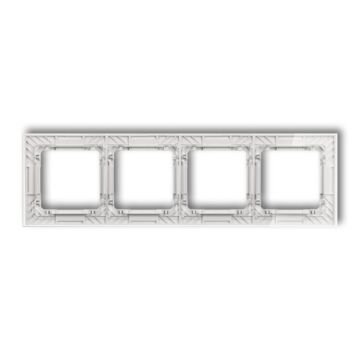 Ramka poczwórna pion/poziom transparentna (spód biały) efekt szkła Karlik DECO 52-0-DRS-4